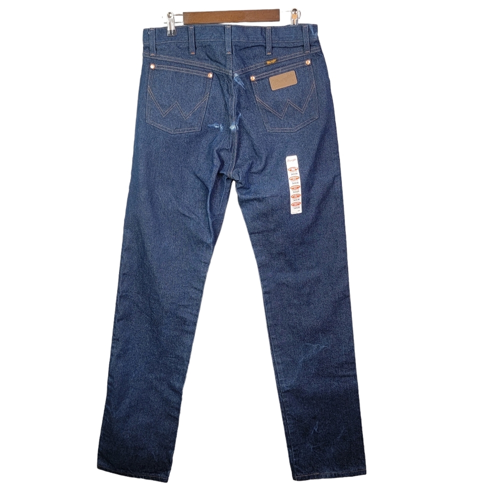 Wrangler Vintage Western Wear  Blue Jeans Factory Flaw Distress Jean Men's 34